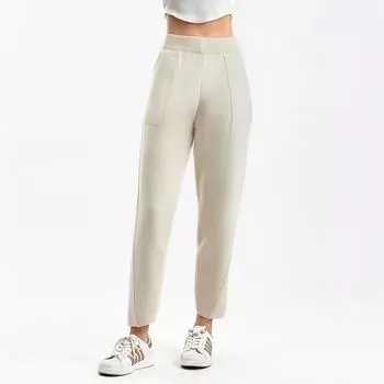 Осенние и зимние трикотажные шаровары женские повседневные трикотажные брюки с высокой талией модные однотонные брюки One Size чёрный