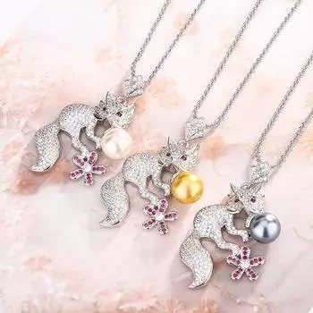 Осенние и зимние украшения, имитация натурального жемчуга, ожерелье, цепочка на ключицу, лисий жемчуг, премиум-класса