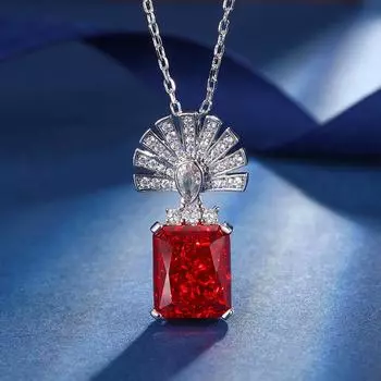 Осенние и зимние украшения с бриллиантами из высокоуглеродистой меди, ограненными в форме ледяного цветка, инкрустированным веером, кулоном, основным камнем 10 * 12