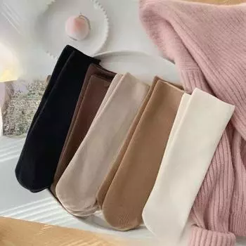 Осенние и зимние утолщенные теплые женские носки для сна дома удобные носки средней длины чёрный