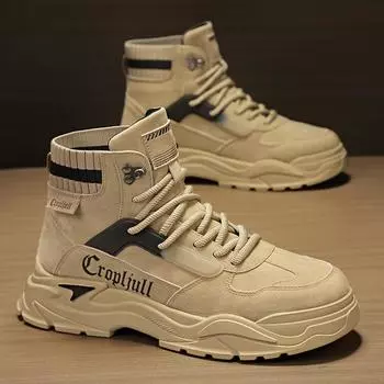 Осенние и зимние высокие ботинки Martin на шнуровке, молодежные повседневные мужские ботинки для активного отдыха, модные замшевые ботинки Martin средней высоты 39 коричневый