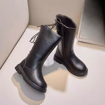 Осенние и зимние высокие хлопковые сапоги для девочек 21