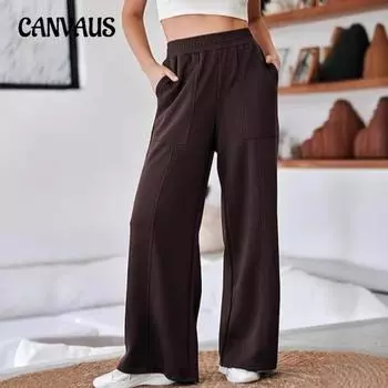 Осенние и зимние женские брюки больших размеров, повседневные, с высокой талией, свободные, широкие брюки S серый