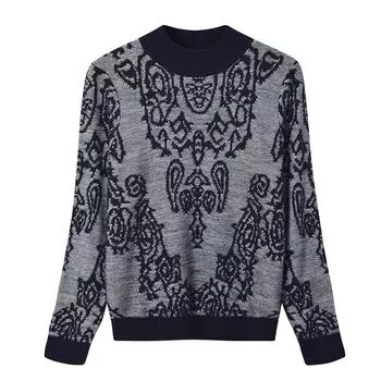 Осенние и зимние женские кружевные пуловеры, свитера с воротником-стойкой, трикотажные джемперы, топы S темно-синий