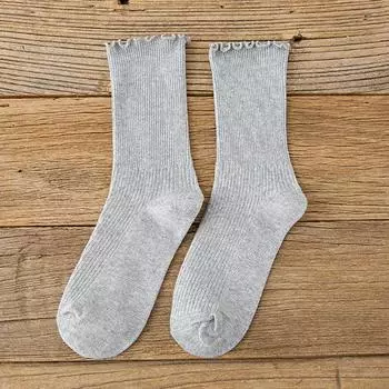 Осенние и зимние женские носки. 10 цветных чулок Heap, средние носки-трубы. 1 пара высококачественных ювелирных аксессуаров из чистого хлопка Agaric Edge светло-серый