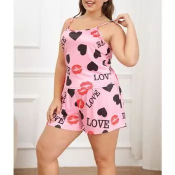 Осенние и зимние женские пижамы, домашняя одежда, сексуальные пижамы на слинге, комплект из двух предметов с принтом 1XL жёлтый