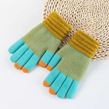 Осенние и зимние женские вязаные зимние перчатки Кашемировые вязаные женские теплые толстые перчатки Сенсорные лыжные перчатки One Size