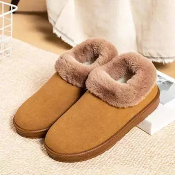 Осенние и зимние женские зимние ботинки, новые хлопковые туфли с толстой плюшевой изоляцией и толстой подошвой, модные 36 бежевый