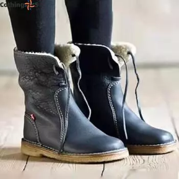 Осенние и зимние женские зимние ботинки с круглым носком, со шнуровкой, на плоской подошве, повседневные короткие ботинки большого размера, женские ботинки 35 жёлтый