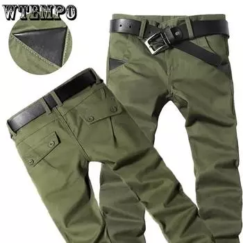 Осенние комбинезоны, повседневные брюки, мужские свободные прямые повседневные брюки, светлые мужские брюки большого размера, рабочие брюки с высокой талией 38 чёрный