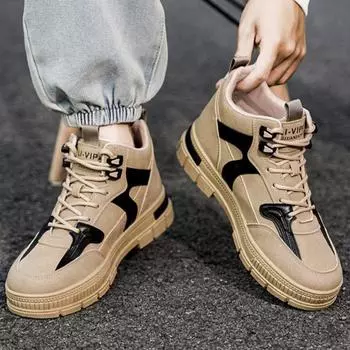 Осенние кожаные мужские ботинки, дизайнерские кроссовки, мужские дышащие повседневные кожаные туфли, мужские ботильоны, уличная мода 39