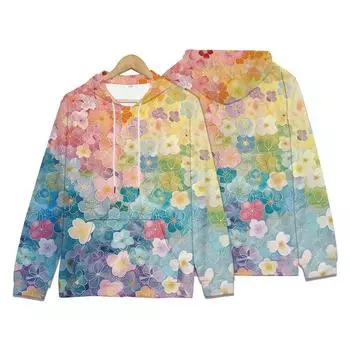 Осенние красивые цветы 3D принт женские толстовки модные повседневные толстовки с капюшоном оверсайз пуловеры одежда S