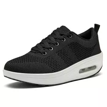 Осенние кроссовки для активного отдыха на открытом воздухе из сетчатой ткани Fly-woven Rocking Shoes Женская обувь на воздушной подушке Женская обувь 35