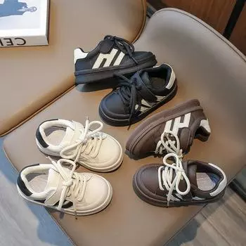 Осенние кроссовки с мягкой подошвой для мальчиков и девочек 26 бежевый