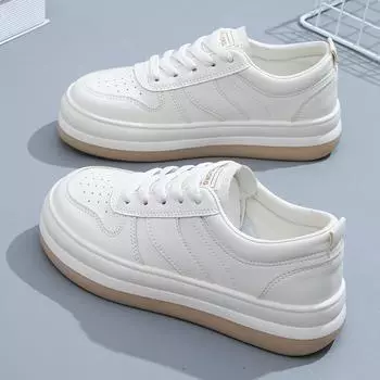 Осенние кроссовки женские туфли на плоской подошве женские туфли на шнуровке дышащие повседневные женские туфли удобные женские кроссовки для бега спортивные туфли большого размера 35 белый