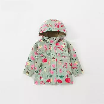 Осенние куртки Malwee: Ветровки с капюшоном в европейском и американском стиле для девочек и малышей, топы с длинными рукавами на молнии 130 cm