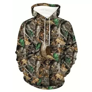 Осенние листья камуфляж 3D мужские толстовки, мужские/женские свободные топы дизайнерская толстовка свободного размера Harajuku y2k одежда пуловер S