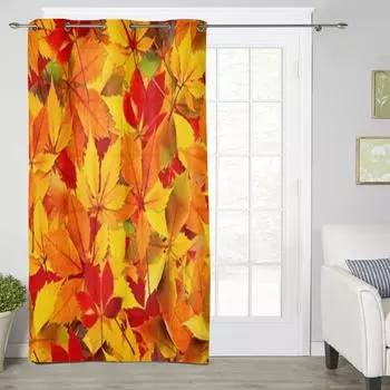 Осенние листья, оконные шторы для гостиной, роскошный декор для спальни, занавески для кухни, занавески для окон 135W x 60H(cm) x1