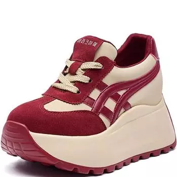 Осенние массивные кроссовки, модная женская обувь, дышащая женская спортивная обувь, повседневные кроссовки на платформе 8 см, женские кроссовки Zapatillas De Mujer 35 красный