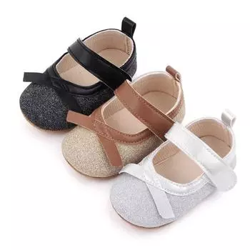 Осенние милые блестящие туфли принцессы для маленьких девочек, обувь на мягкой подошве для малышей, обувь для кроватки 13-L