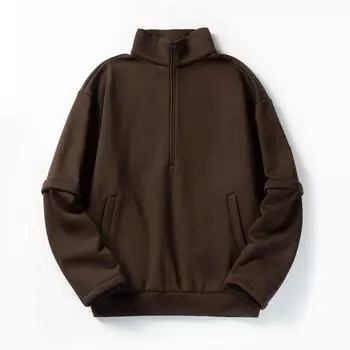 Осенние модные мужские толстовки, однотонные повседневные толстовки с круглым вырезом, классный стиль, мужские новые трендовые толстовки с длинными рукавами, мужская уличная одежда BP13802 M кофейный
