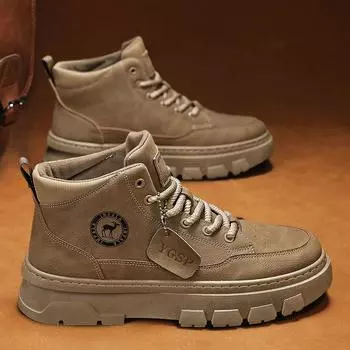 Осенние мужские ботинки Martin 2024 года, новые высокие ботинки Martin, мужские повседневные универсальные кожаные модные туфли Martin 39 чёрный