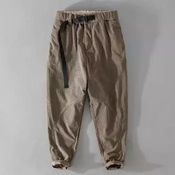 Осенние мужские брюки в стиле ретро, вельветовые брюки, повседневные длинные брюки с эластичной резинкой на талии, прямые мужские брюки 29 серый