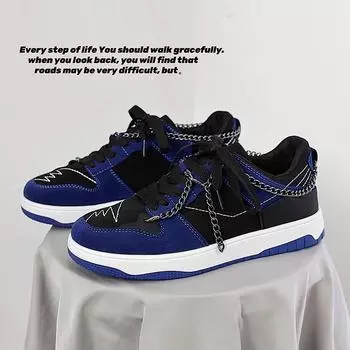 Осенние мужские дизайнерские кроссовки с цепочкой, удобные низкие мужские скейт-кеды, повседневные кроссовки на винтажной платформе для мужчин, zapatillas hombre 39