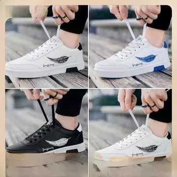 Осенние мужские модные повседневные кроссовки 2023 года — износостойкие белые туфли небольшого размера для повседневного и спортивного использования 43 синий