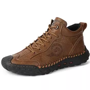 Осенние мужские повседневные ботинки ручной работы, большие размеры, ботинки для вождения автомобиля, ботильоны ручной работы 38 чёрный