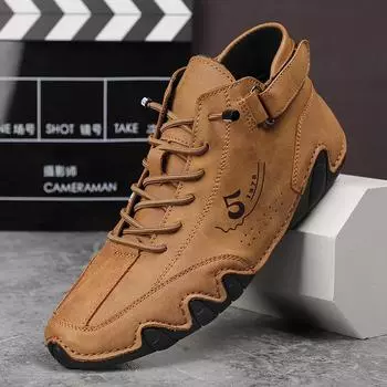 Осенние мужские повседневные ботинки ручной работы, большие размеры, ботинки для вождения автомобиля, ботильоны ручной работы 40 коричневый