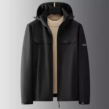 Осенние мужские простые и универсальные свободные повседневные водонепроницаемые топы для мужчин среднего и пожилого возраста L