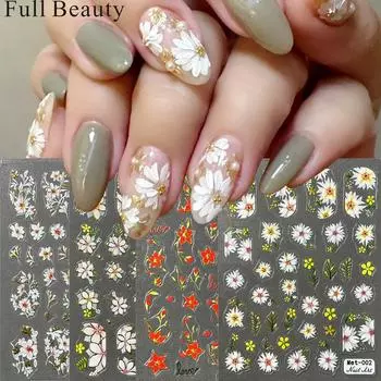 Осенние наклейки для ногтей, наклейки для дизайна ногтей, красочные слайдеры, декор для маникюра