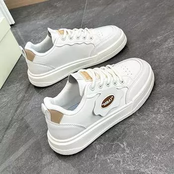 Осенние новинки дышащие белые туфли для женщин-студенток, универсальные повседневные спортивные туфли для скейтбординга для женщин 35