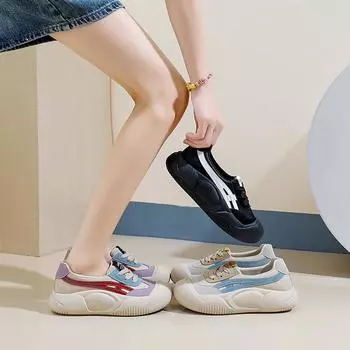 Осенние новинки, дышащие белые туфли, женские повседневные туфли на платформе, туфли на платформе 35