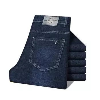 Осенние новые эластичные деловые мужские прямые узкие джинсы, мужские брюки, повседневные брюки 29