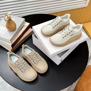 Осенние новые базовые белые туфли женские студенческие повседневные туфли для досок All-Matching Street Shot Muffin женские 35 бежевый
