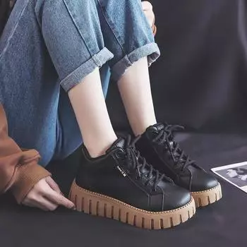 Осенние новые белые туфли, женская верхняя одежда, мягкая подошва, удобные студенческие плоские кроссовки, дорожная обувь, кроссовки 35 чёрный