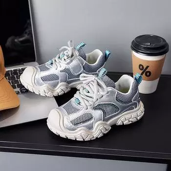 Осенние новые детские кроссовки для мальчиков, дышащие сетчатые кроссовки для девочек, мягкая подошва, повседневная обувь 26