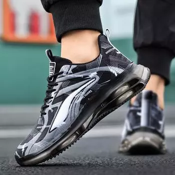 Осенние новые дышащие амортизирующие мужские кроссовки большого размера, молодежные кроссовки, студенческие сетчатые кроссовки с усилением, универсальные повседневные кроссовки 36 озеро синий