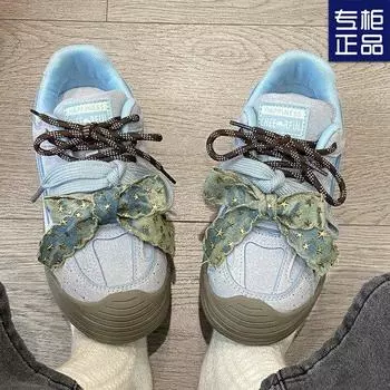 Осенние новые дышащие легкие немецкие кроссовки 2024 года, нишевая обувь с толстой подошвой, универсальные женские повседневные кроссовки для сноуборда 35 озеро синий