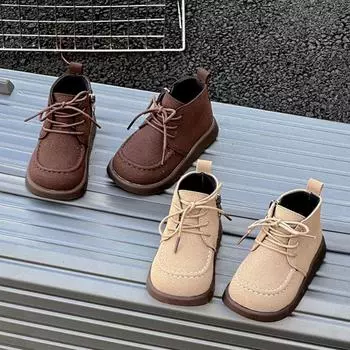 Осенние новые классические ботинки для девочек, модные, универсальные, повседневные, удобные, красивые детские туфли, модные, для мальчиков, ботильоны 22insole14cm хаки