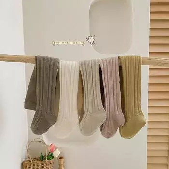 Осенние новые колготки для девочек, вязаные детские колготки, детские колготки оптом из хлопка XS/70-80cm(open) серый