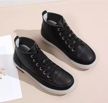 Осенние новые кожаные белые женские туфли на плоской мягкой подошве, удобные повседневные высокие туфли для женщин, кроссовки Zapatos De Mujer 35 бежевый