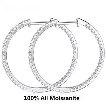 Осенние новые круглые серьги из 100% стерлингового серебра 925 пробы, все серьги с муассанитом, цвет D, VVS1, с сертификатом GRA