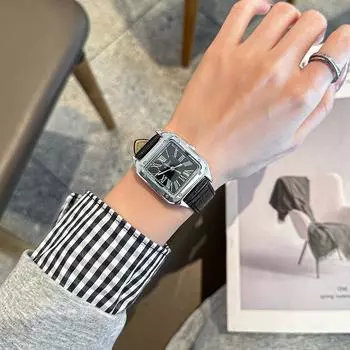 Осенние новые квадратные поясные часы элегантные модные кварцевые часы для пары ретро современные часы