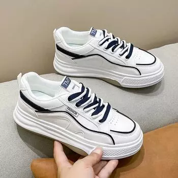 Осенние новые модные белые туфли для женщин, корейская версия, универсальные студенческие беговые спортивные повседневные туфли для скейтбординга для женщин 35