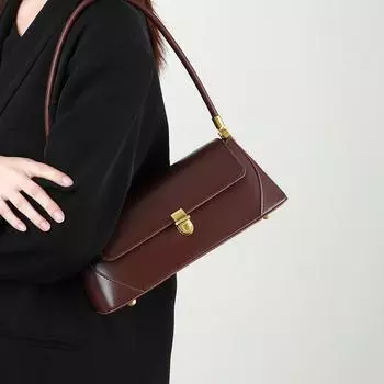 Осенние новые модные сумки подмышки Кожаные сумки Juren Смешанные сумки Ins Сумки через плечо в стиле ретро 28*9*11.5cm