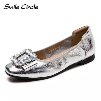 Осенние новые модные туфли с ручкой и узором на одинарной подошве, французские повседневные туфли на плоской подошве с неглубоким носком, женская обувь 35 белый