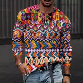 Осенние новые мужские повседневные футболки с графическим принтом, уличные футболки с длинными рукавами и круглым вырезом Y2K, топы, модная эстетичная мужская одежда 4XL